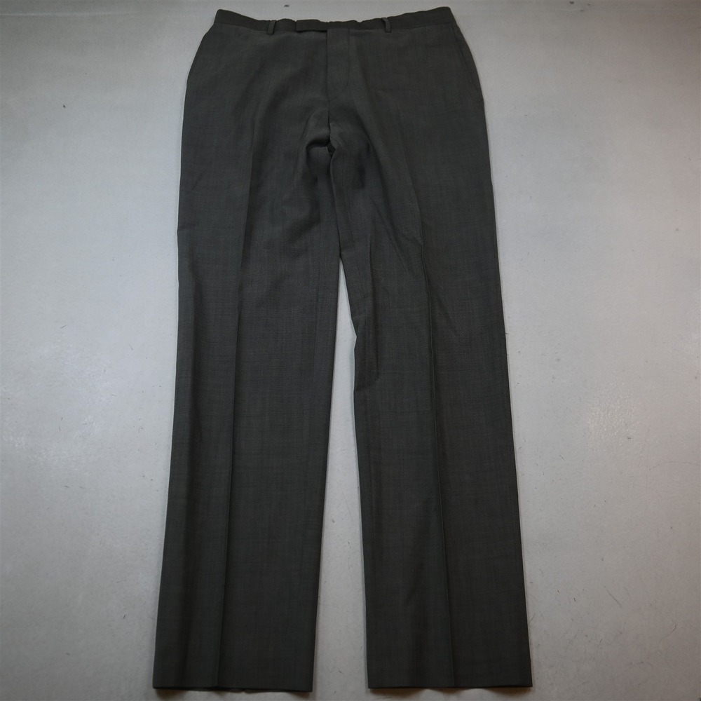 Hugo Boss 34x36 Gray Sharkskin 100% Wool Jeffrey1 US Straight Dress Mens Pants